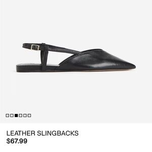 Black leather slingbacks size 6